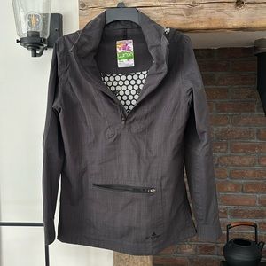 Burton Black Quarter-Zip Hooded Ski size small side zip zip to hide hood